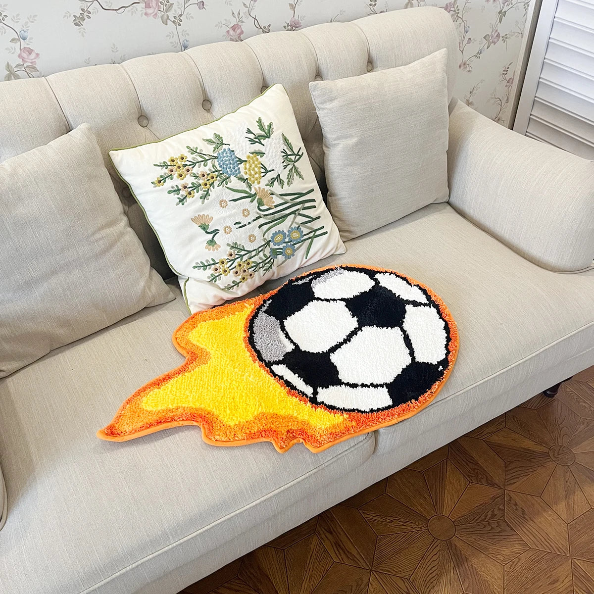 Cool Football Tufted Rugs Bedroom Rug Soft Fluffy Bedside Carpet Floor Pad Mat Doormat Home Room Decor