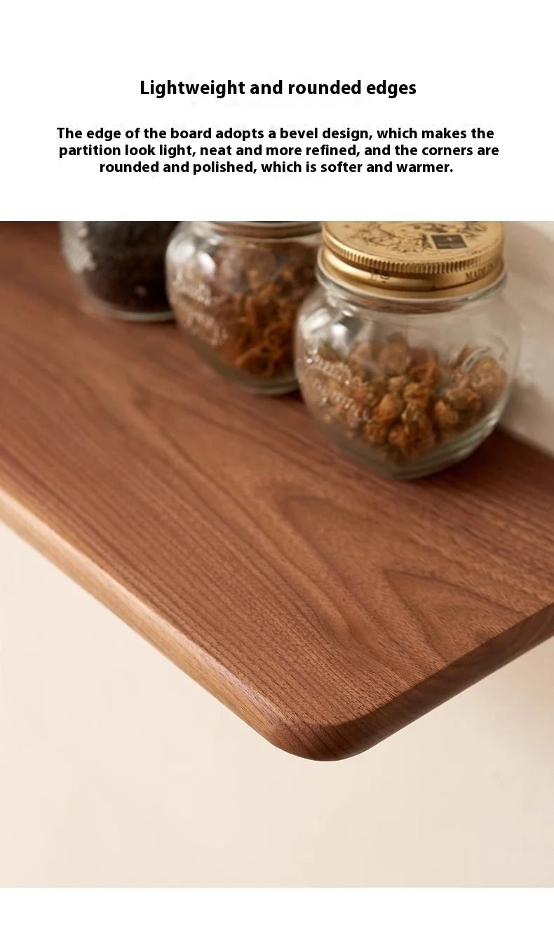 Solid Black Walnut Floating Shelf – Wall-Mounted Wood Ledge