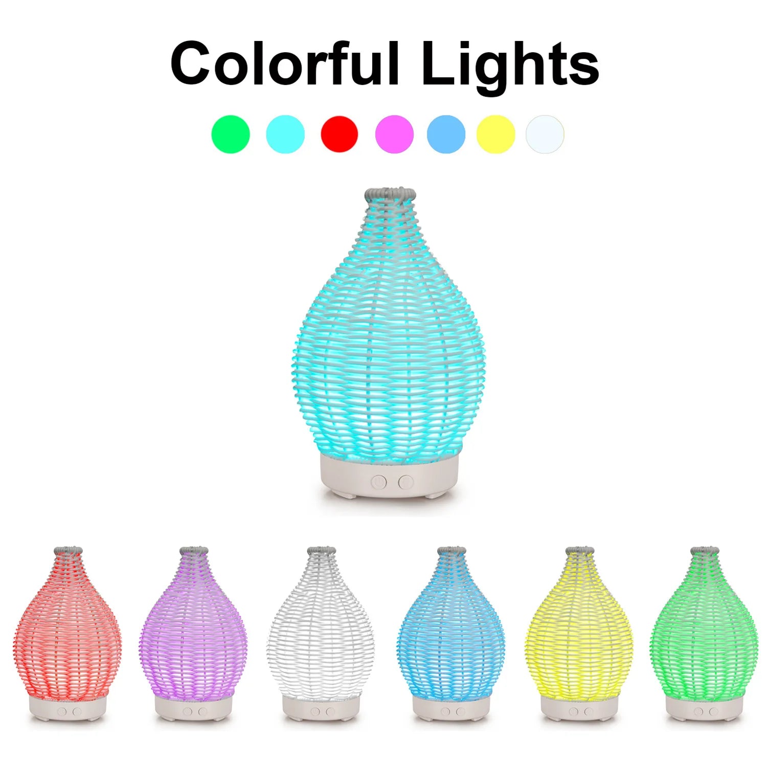 Wood Weave Vase Humidifier Aromatherapy Household Vase Air Humidifier Ultrasonic Mute Colorful Humidifier Spray Instrumen