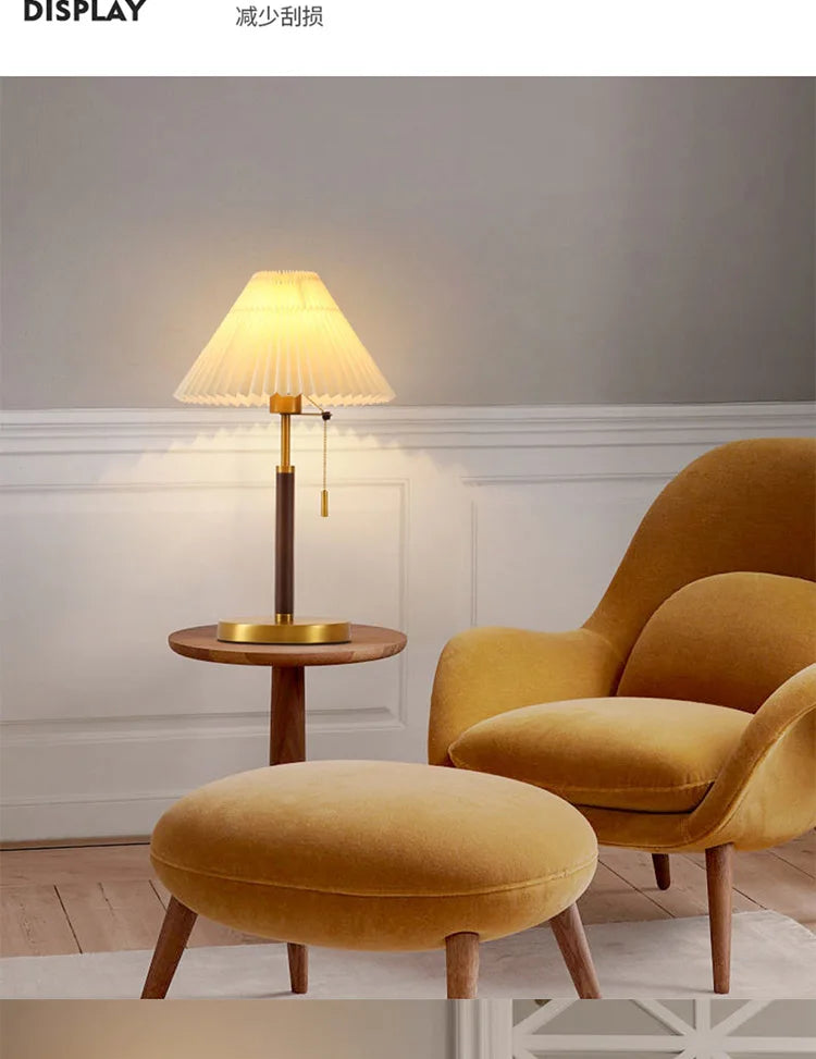 Mid-Century Pleated Floor Lamp - Retro Luxe Lighting for Living Room Sofa/Bedside & Creative Minimalist Spaces