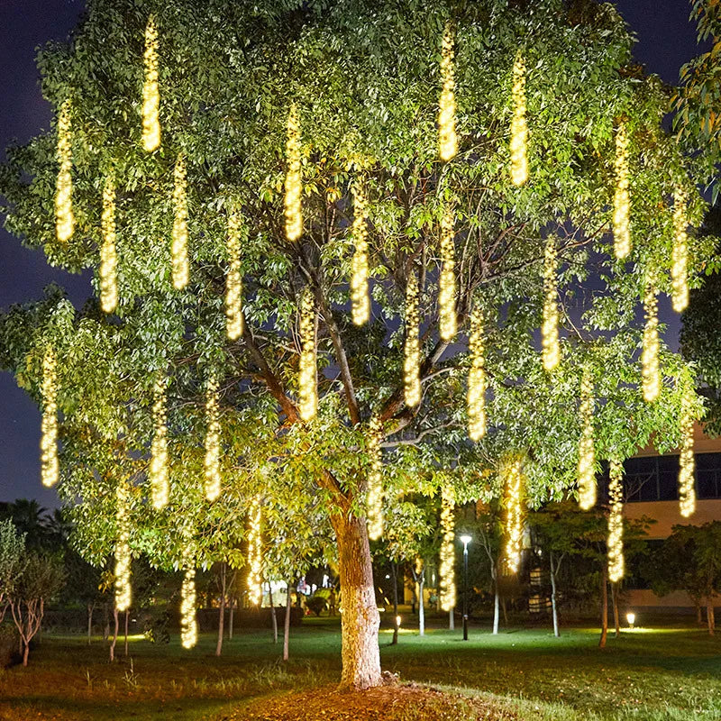 LED Firecracker Meteor Light String Garden Tree Hanging Light Landscape Decoration Colorful Lights Arrangement Lights