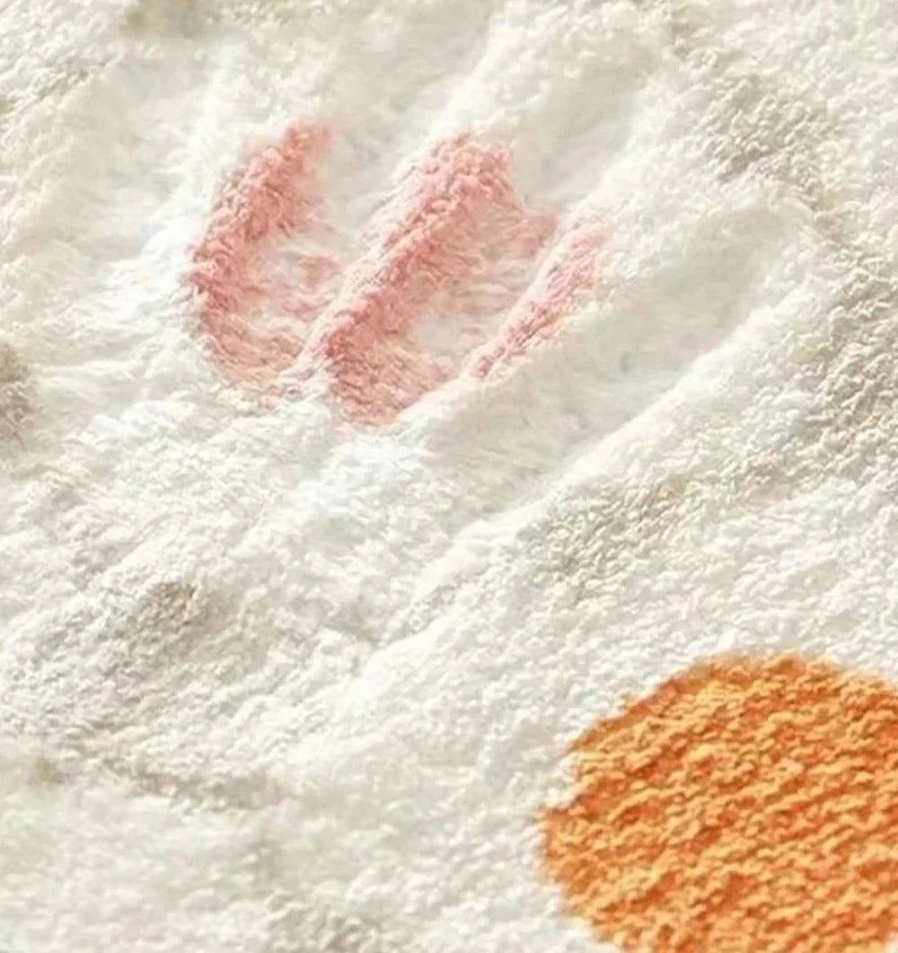 VIKAMA Faux Cashmere Carpet Simple Pattern Living Room Mat Bedroom Sofa Coffee Table Round Rug Non-Slip Washable Home Decor