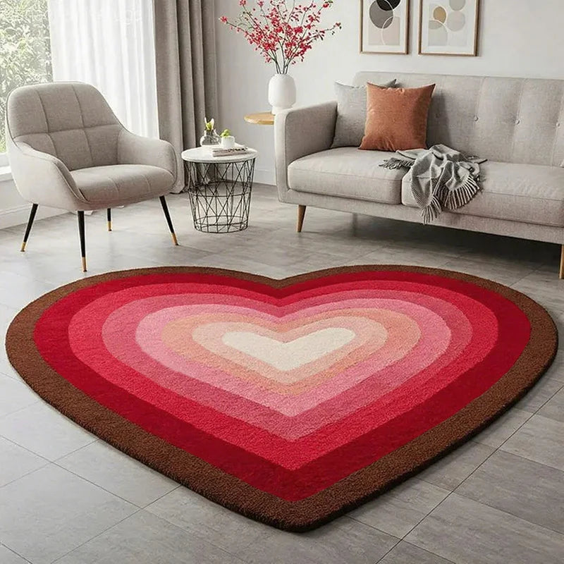 VIKAMA Valentine's Day Carpet Love Heart Carpet Doormat Welcome Mat Special Carpet For Live Room Bathroom Mat Rug For Bedroom