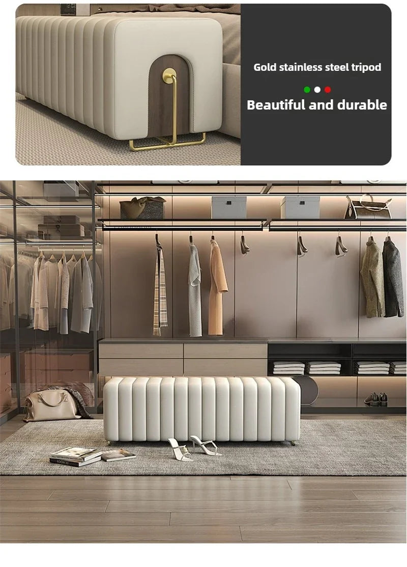 Nordic Luxury Hallway Ottoman Bench – Bedroom End & Shoe Cabinet Bench