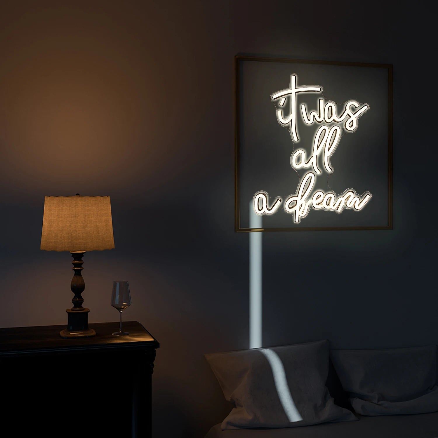 It was all a dream Neon Signs Custom LED Neon Lights Sign Club Office Hotel Pub Wall Decor 5/12V USB Bedroom Wedding Happy Neon