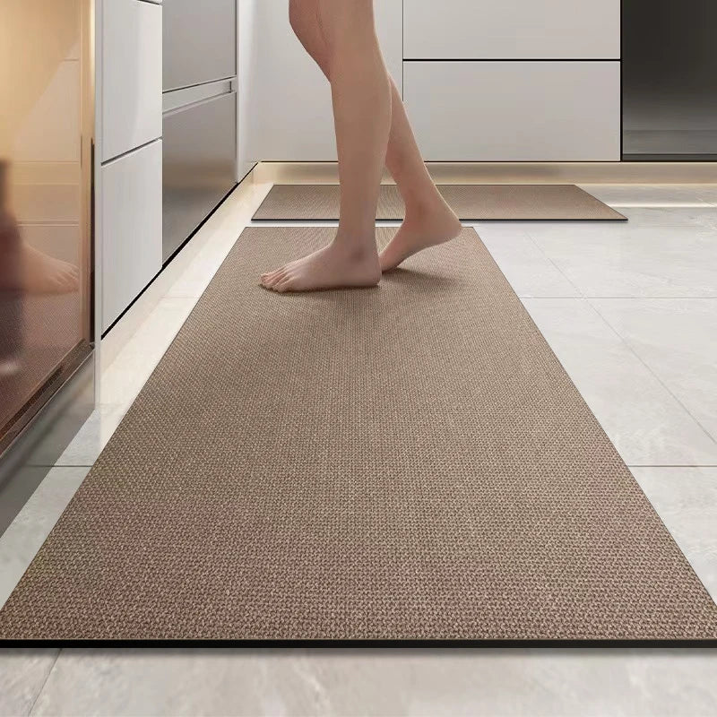 Solid color diatom mud kitchen long strip carpet home non-slip foot mat restaurant absorbent mat bathroom mat door mat