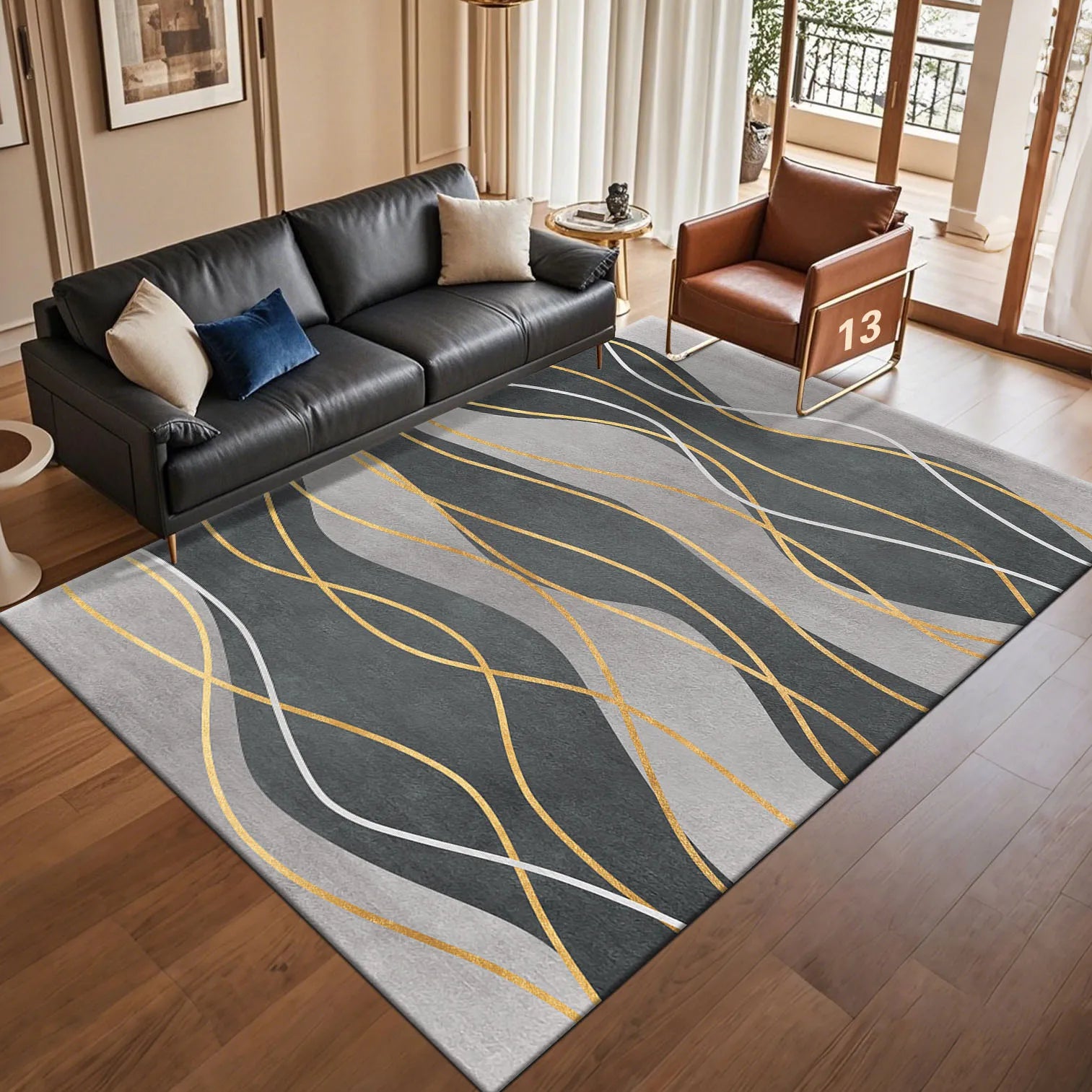 Modern Light Luxury Abstract Carpet for Living Room Coffee Tables Sofa Rugs Bedroom Soft Floor Mat