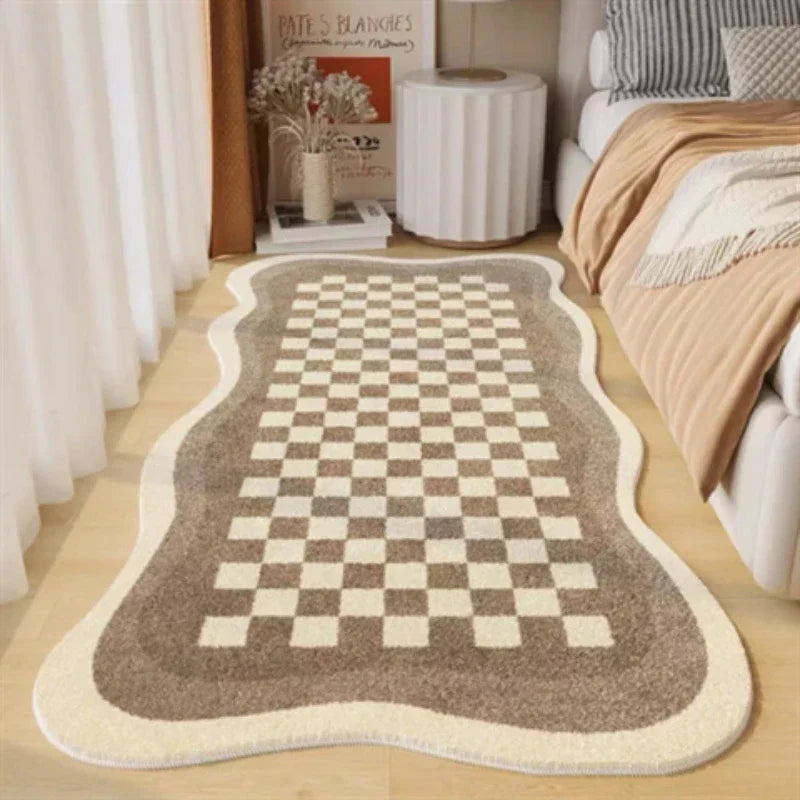 VIKAMA Simple Cream Wind Living Room Bedroom Soft Bedside Rug Home Non-slip Thickened Imitation Cashmere Carpet