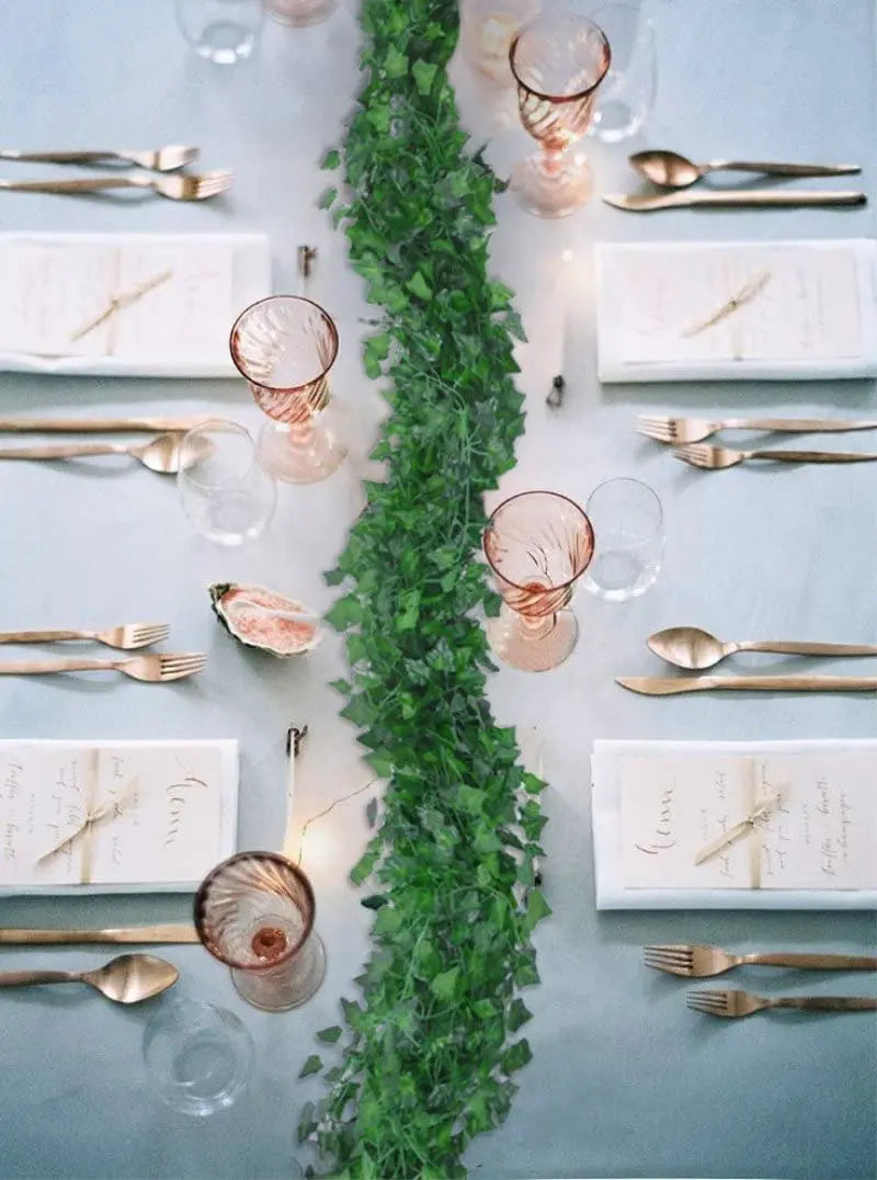 12pcs, 84 Feet Artificial Ivy Leaves Garland for Weddings, Parties, and Home Decor - Realistic Greenery Hanging Plant Vine with