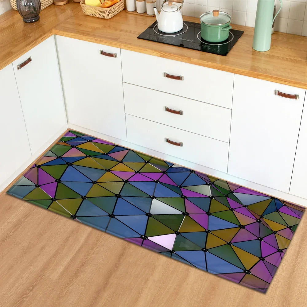 Modern Geometric Kitchen Mat Home Entrance Door Mat Anti-slip Carpets Living Room Decor Rug Nordic Balcony Floor Mats Carpets