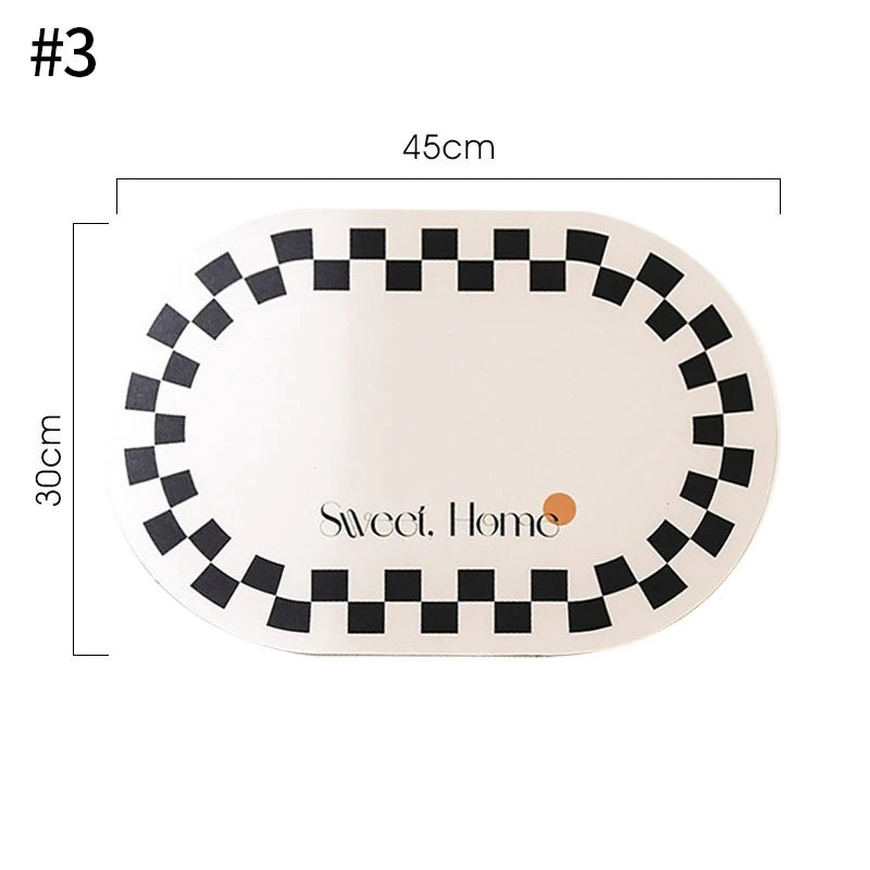 Oval Kitchen Placemats Faux Leather Table Coffee Mats Oil-Proof Waterproof Kitchen Place Mats Dining Home Kitchen Table Decor