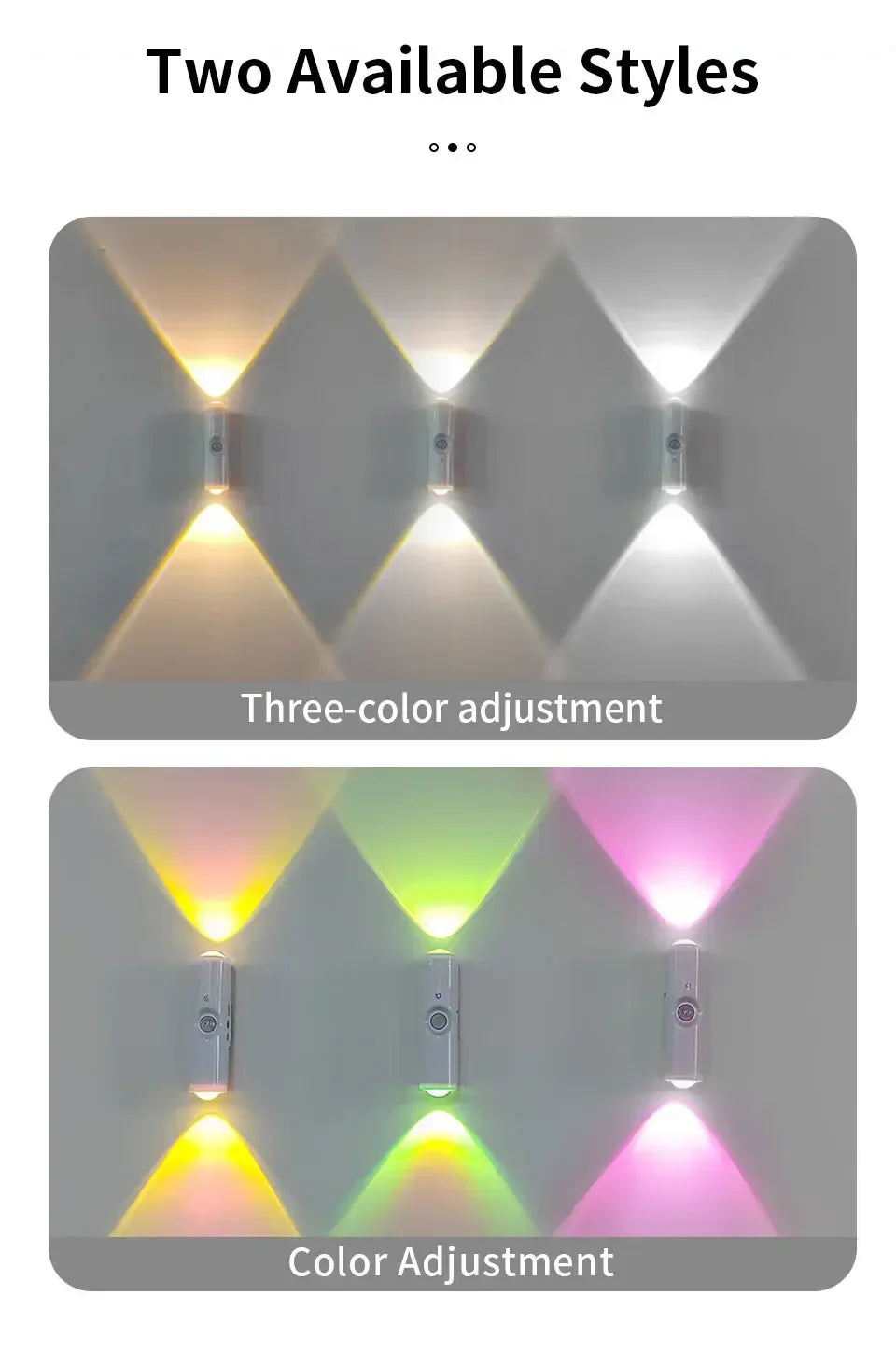 Smart RGB Gradient Wall Light Motion Sensor Magnetic Rechargeable Wall Sunset Lamp for Bedroom Closet Garden Room Decoration
