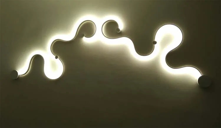 Black Modern Led Wall Sconce Lamp For Bedroom Living Room Hallway Stairs Home Minimalist Long Led Wall Light With Remote Control