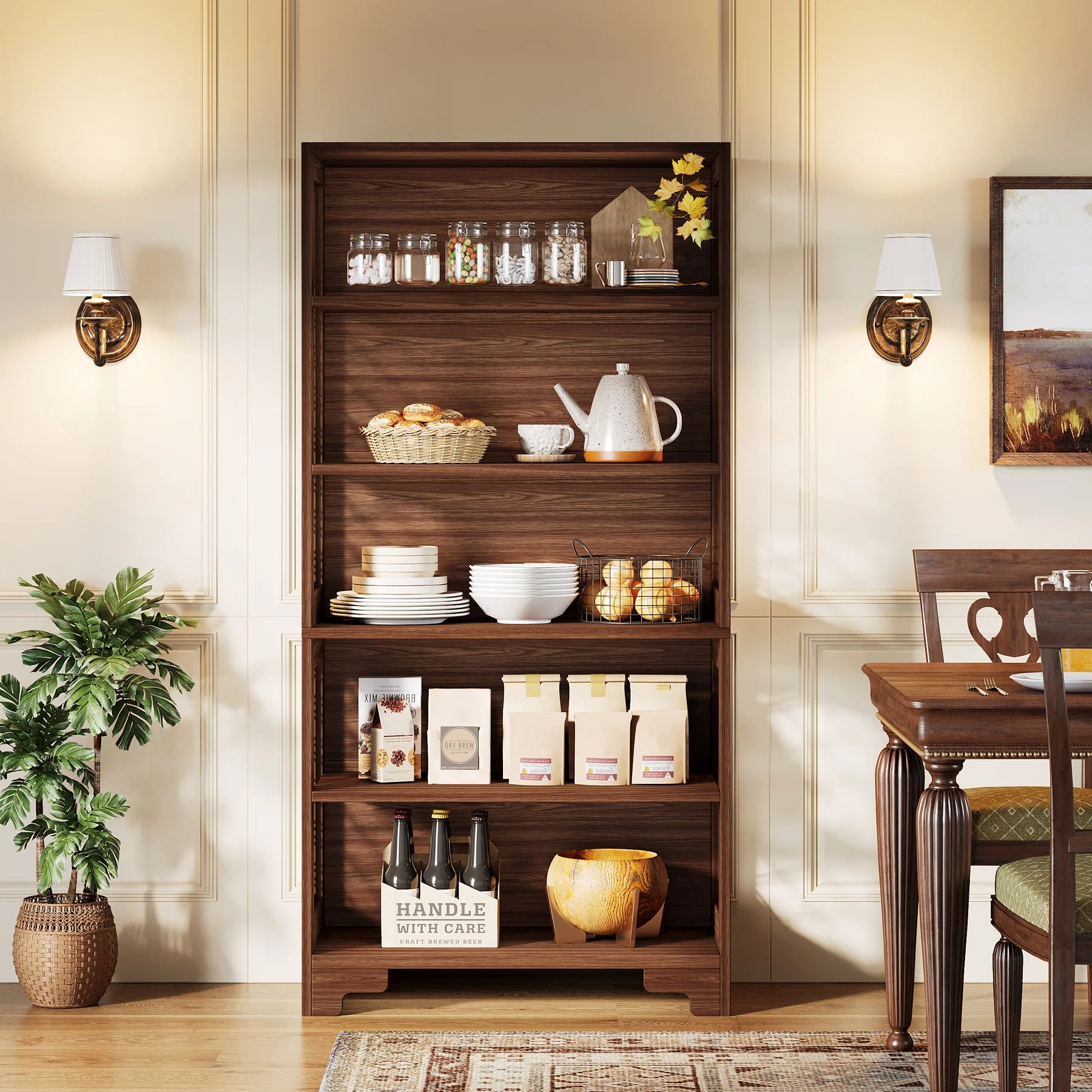 Tribesigns 6-Tier Industrial Bookcase – 71″ Floor-Standing Display Storage Shelf