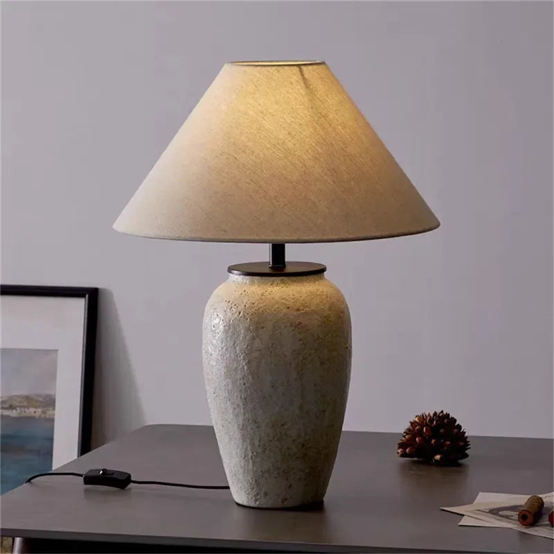 CEDRIC Contemporary Ceramic Table Lamp American Retro Creativity Living Room  Study Villa Hotel Homestay Desk Light