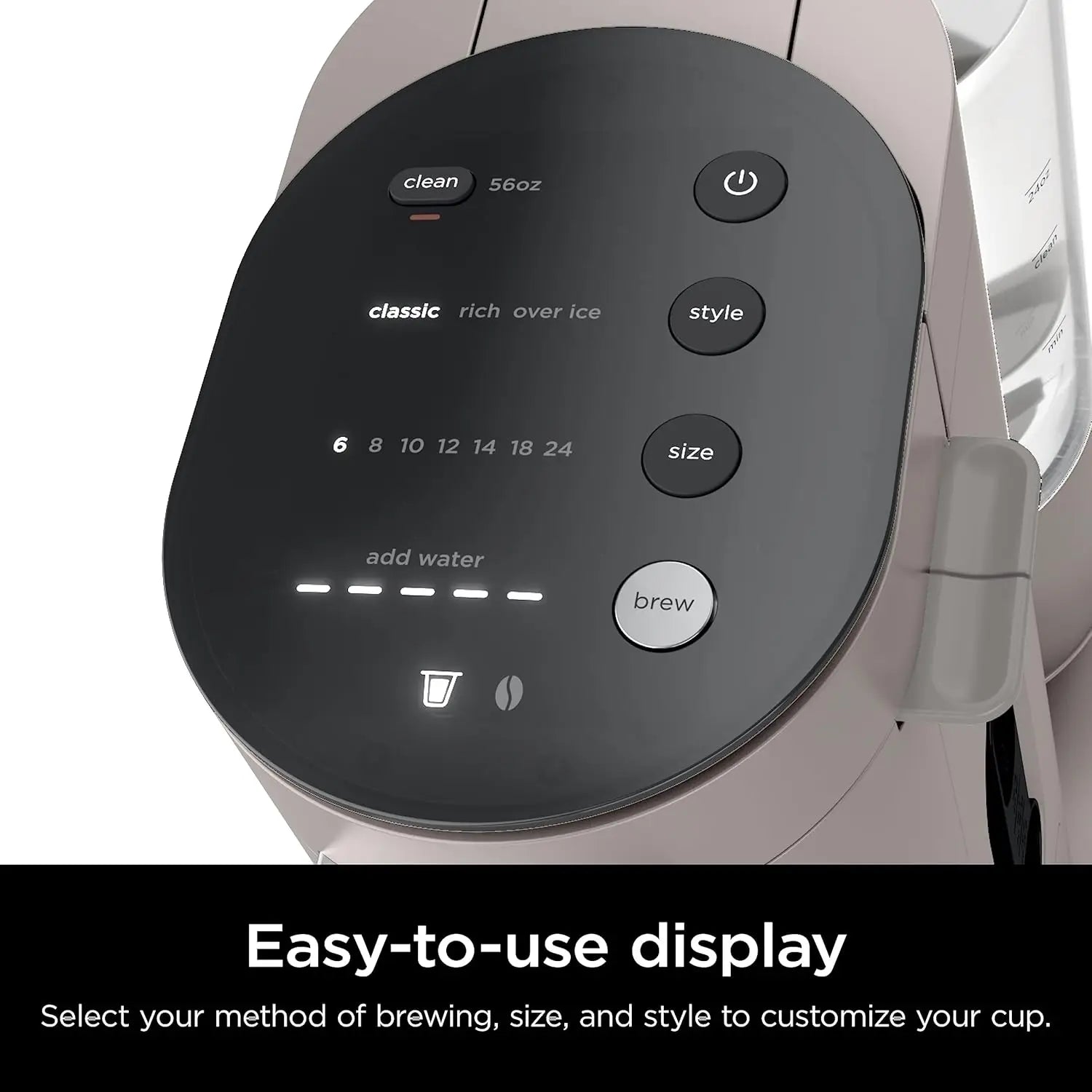 Pods & Grounds Single-Serve Coffee Maker – K-Cup Compatible with 56-oz Reservoir