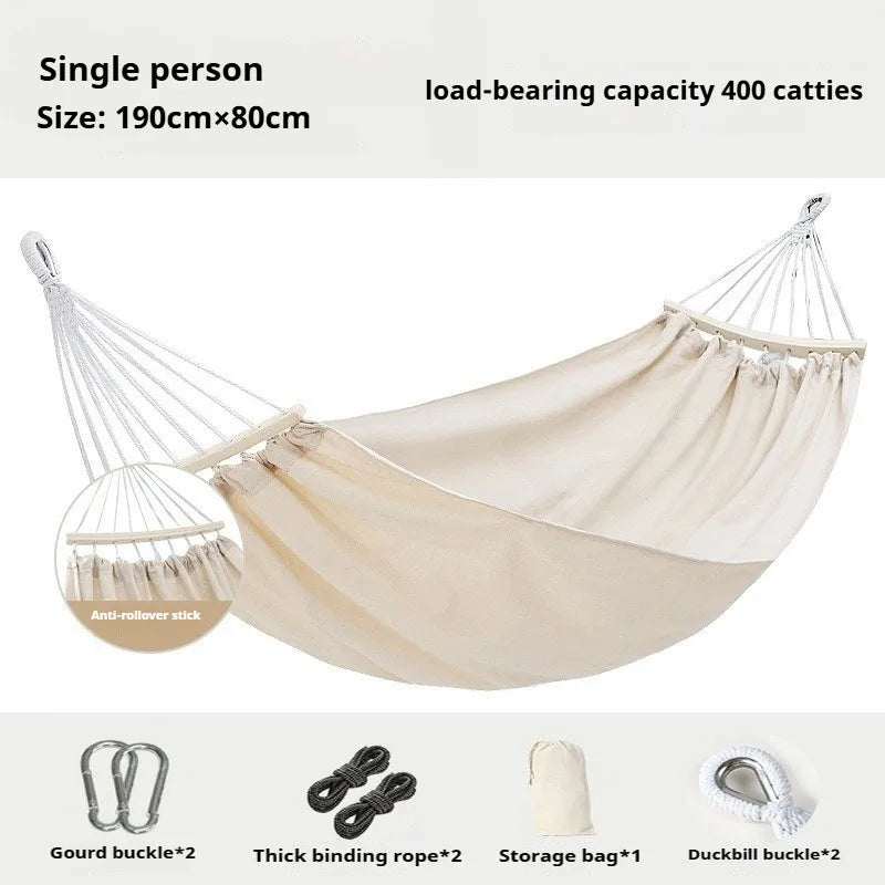 Hammock outdoor swing, anti - rollover for outdoor picnic, beach camping. Suitable for indoor use at home, for single or double