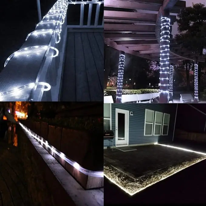 LED Solar Strip Rope Tube Fairy Light Solar Powered Garland String Light Christmas Decor for Outdoor Garden Lawn Tree Yard Fence