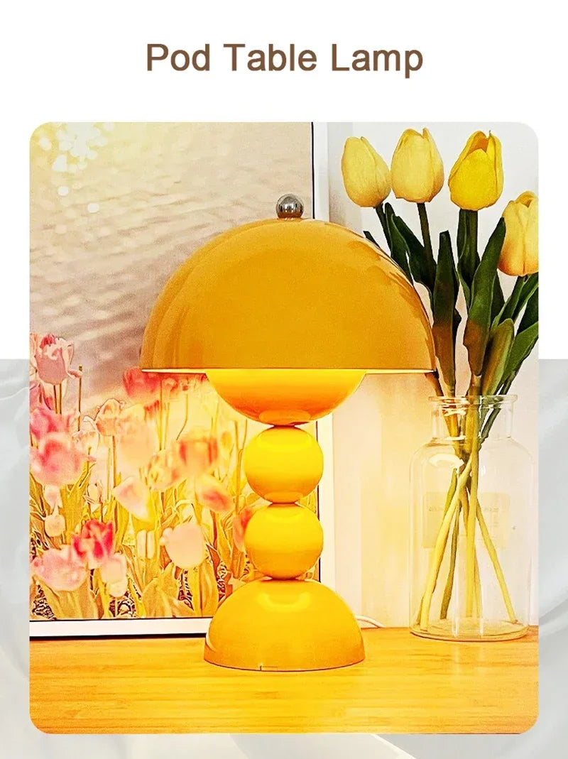 Nordic LED Flowers Table Lamp USB Dimmable Night Light for Bedroom Bedside Desk Lighting Home Living Room Decor