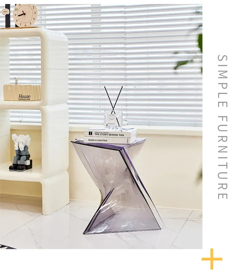 Light Luxury Coffee Table for Home, Transparent Acrylic Sofa Side Table, Designer Small Apartment Simple Bedside Table
