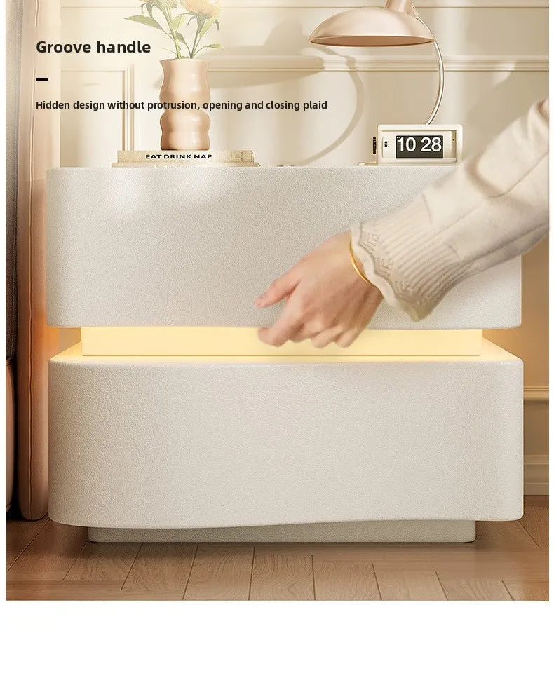 Smart bedside table Creative storage cabinet Bread cabinet Modern simple household bedroom Bedside cabinet Cabinet with lamp
