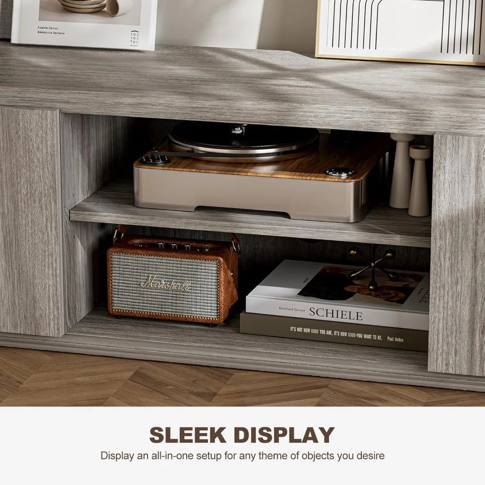 70-inch BELLEZE TV Stand with Oversized Drawers and 2-Tier Shelves for 75-inch TVs, Media Entertainment Center Console Table