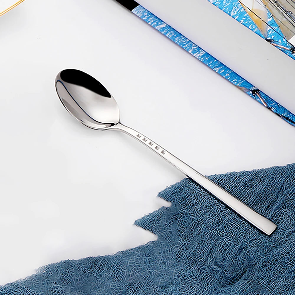 3/4/6/12Pcs Sliver Coffee Spoon Set Stainless Steel 304 Stirring Teaspoons Cake Dessert Spoon For Home Party Gold Tableware