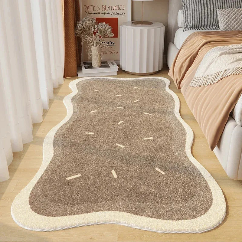 VIKAMA Simple Cream Wind Living Room Bedroom Soft Bedside Rug Home Non-slip Thickened Imitation Cashmere Carpet