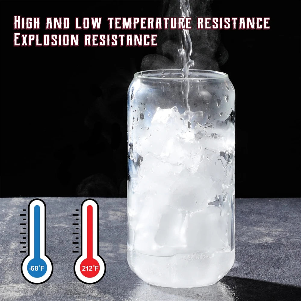 Glass Cup with Lid and Straw – Borosilicate Drinkware Set (1 / 4 / 6)