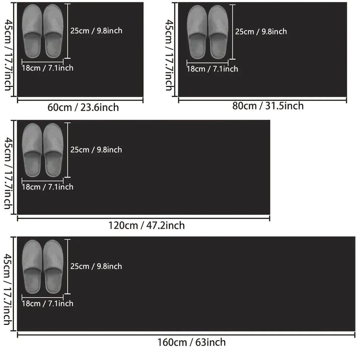 Long diatom mud printed kitchen floor mat square household non-slip mat bathroom absorbent mat restaurant mat door mat