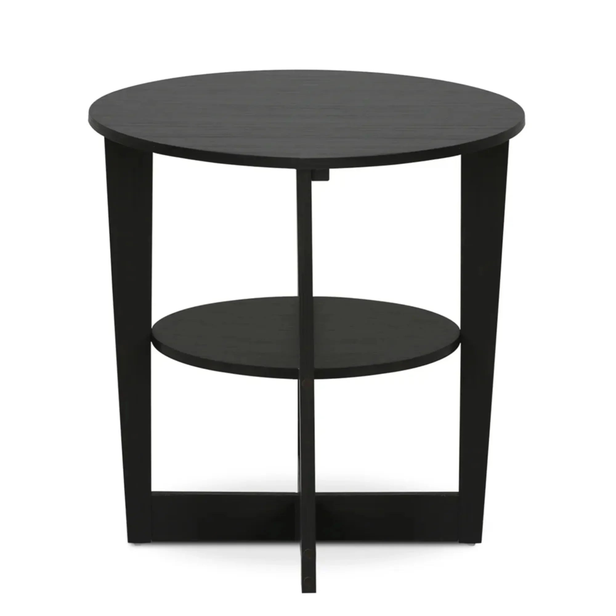 Modern oval side table, walnut finish engineered wood, modern nightstand for bedroom, living room