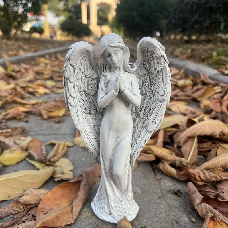 1Pcs Resin Gardening Ornaments Garden Sculpture Angel Decoration Atmosphere Angel Prayer Home High-end Elegance