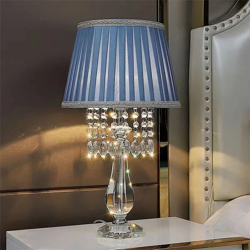 Contemporary Crystal Table Lamp Luxurious Living Room Bedroom Study LED Originality Bedside Desk Light