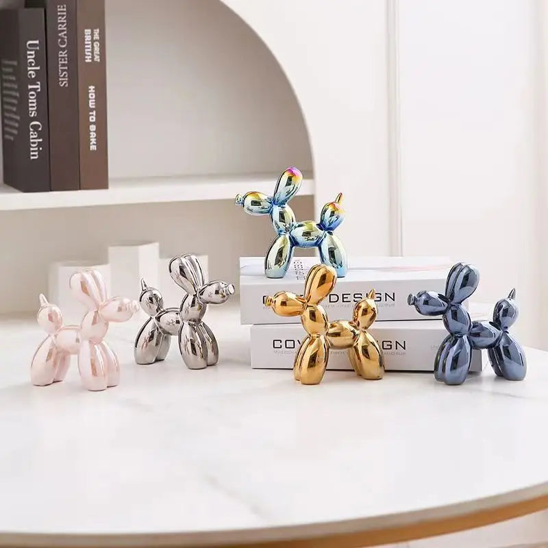 ceramics Balloon Dog Sculpture Home Decor room Decoration Accessories Office Nordic Animal Decorative Sculptures and Figurines