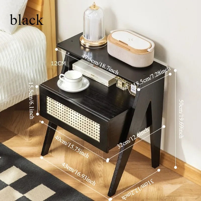 Modern Spa Bedside Storage Cabinet Simple Small Nightstand for Bedroom Home Organization