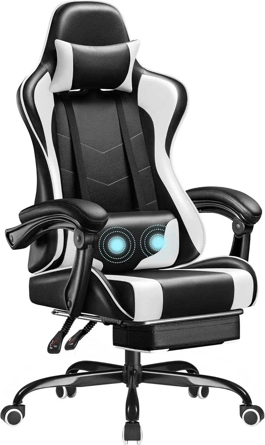 Homall Gaming Chair Video Game Chair Footrest and Massage Lumbar Support Ergonomic Computer Chair Height Adjustable Swivel Seat