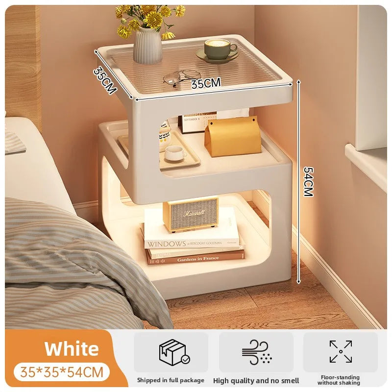 All solid wood bedside table Modern simple bedside table A few light luxury high-end home bedroom bedside storage table