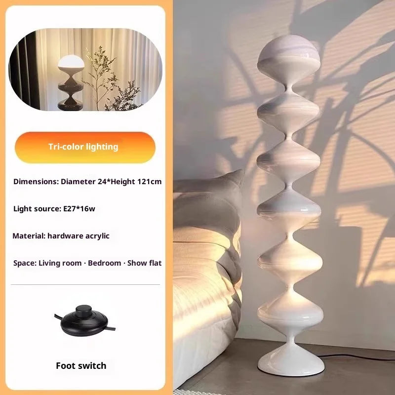 Scandinavian Mid-Century Cream Gourd Floor Lamp Organic Modern for Living Room Bedroom Sofa Ambient Lighting  Floor Lamp LED