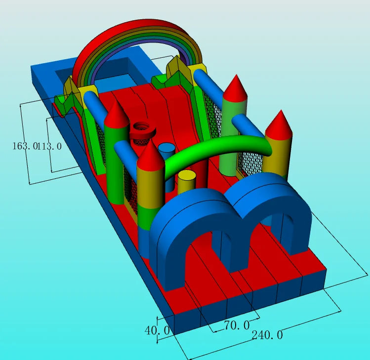 PVC Inflatable Obstacle Course Pool – Kids Jungle Gym Water Play Set with Blower