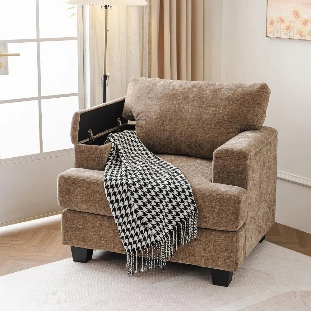 Oversized Accent Chairs – Set of 2 Upholstered Living Room Armchairs