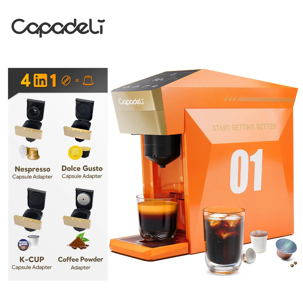 4-in-1 Multi-Compatible Espresso Machine – K-Cup, Nespresso Original, DG Capsules & Ground Coffee