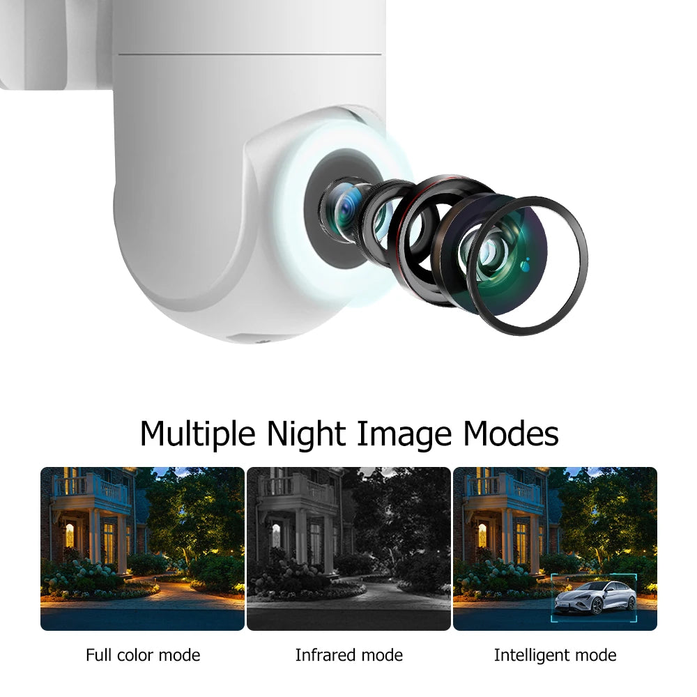 Outdoor Waterproof Camera 3MP WiFi PTZ IP Camera Wireless Security Camera Motion Detection 2-Way Audio Night Vision CCTV Camera
