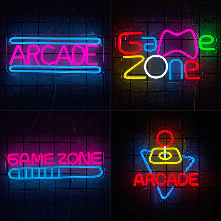 Arcade Led Neon Sign, Retro Arcade Icon, Used For Bedroom, Game Room, Man Cave Decor, The Best Arcade Gift For Teenage Boys.