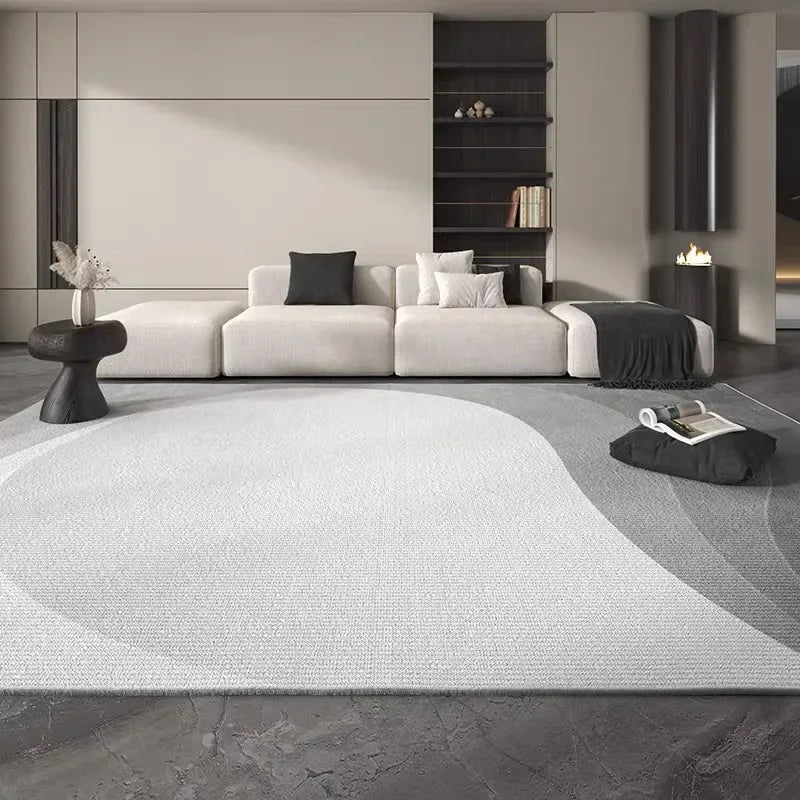 VIKAMA High-End Living Room And Bedroom Large Area Warmth Carpet, Gray Simple Floor Mat, Easy To Clean Home Decoration