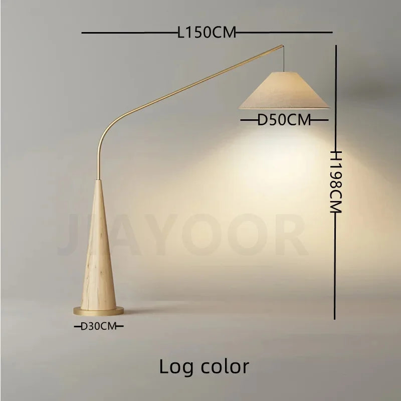 Modern Creative Minimalist Walnut Fishing Floor Lamp Living Room Bedroom Bedside Lamp Study Art Home Decoration Led Floor Lights