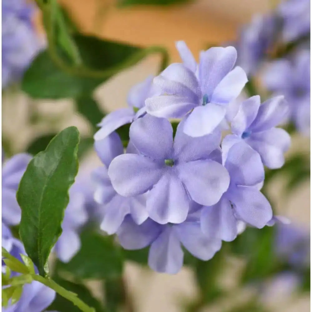 Artificial Tree,  Artificial Disassembled Blue Snowflake Tree with Oval White Pot - Artificial Tree for a Festive Atmosphere