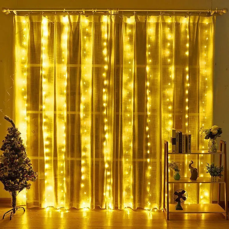 USB LED Curtain String Lights with Remote Control Bedroom Holiday Wedding Birthday Christmas Decor LED Fairy Garland Lamp