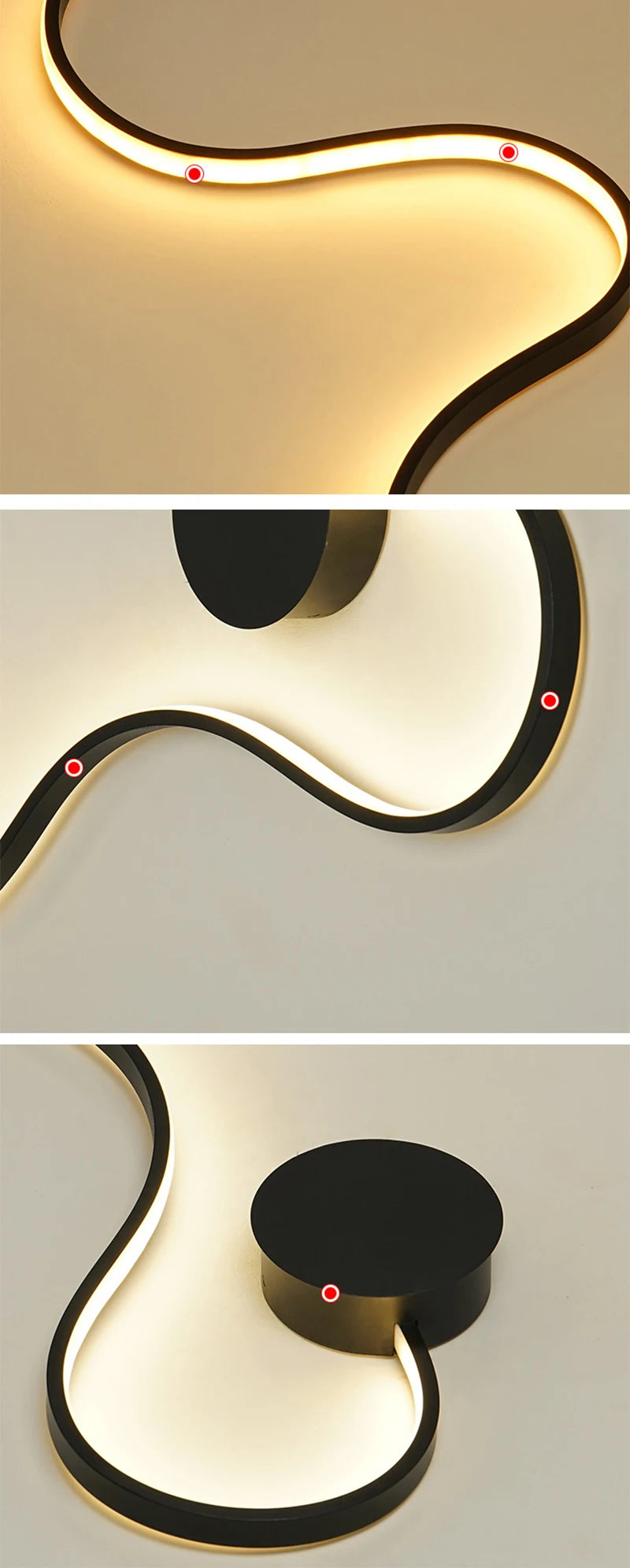 Black Modern Led Wall Sconce Lamp For Bedroom Living Room Hallway Stairs Home Minimalist Long Led Wall Light With Remote Control