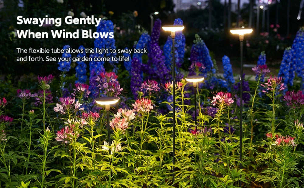 Outdoor Garden Solar Pathway Light Sway by Wind Solar Swaying Lights Bright IP65 Waterproof for Outside Yard Path Patio Lawn