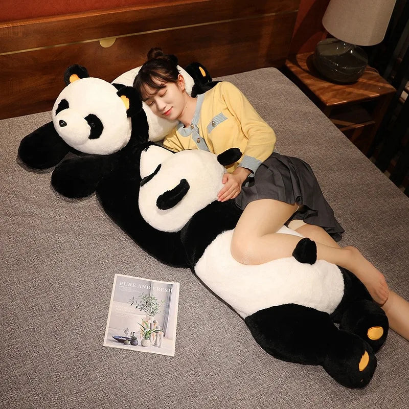 60cm-120cm Giant Panda Plush Toys Soft Sleep Pillow Cartoon Animal Bear Stuffed Baby Doll Classic Kids Birthday Christmas Gifts